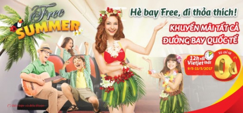Vé máy bay khuyến mãi 0 đồng hè 2018