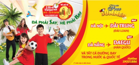 Vietjet khuyến mãi 2.000.000 vé 0 đồng cho Hè 2018